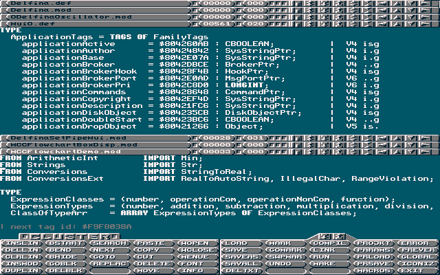 Screenshot of the Cluster editor